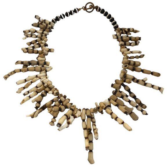 RARE Coral branch necklace Togle clasp statement chunky - Picture 1 of 6